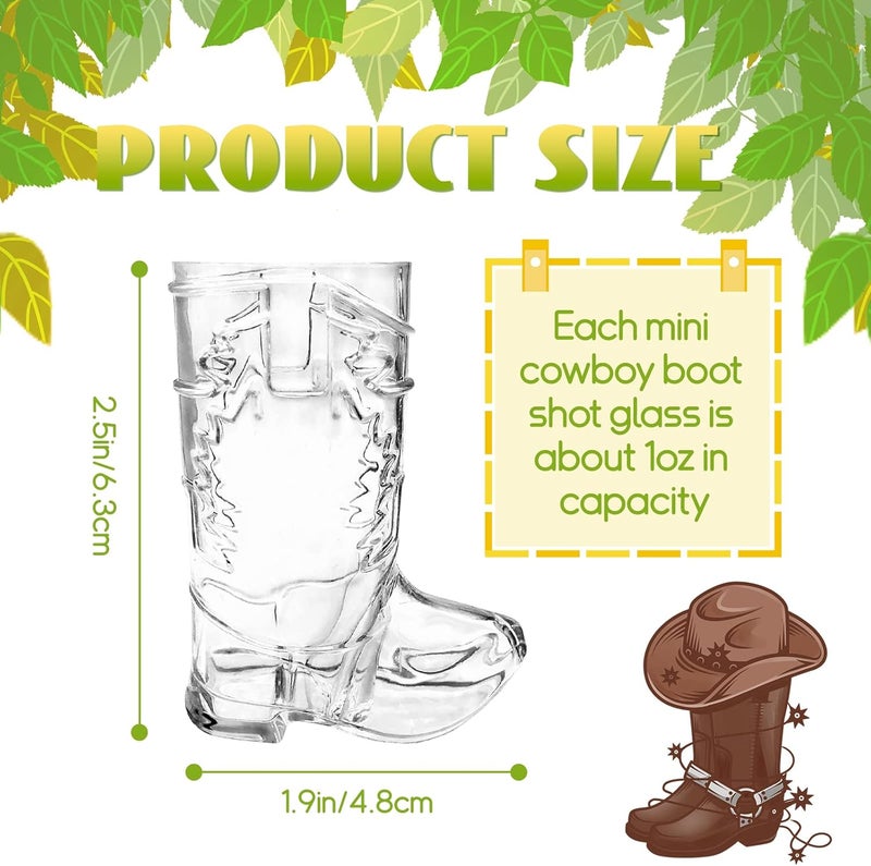 Xeehwb 30 Pcs Mini Cowboy Boot Shot Glasses,1oz Plastic Western Cowboy Beer Mugs,Reusable Cowgirl Party Decorations Supplies for Birthday,Theme Party - Image 2