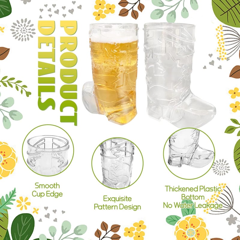 Xeehwb 30 Pcs Mini Cowboy Boot Shot Glasses,1oz Plastic Western Cowboy Beer Mugs,Reusable Cowgirl Party Decorations Supplies for Birthday,Theme Party - Image 3