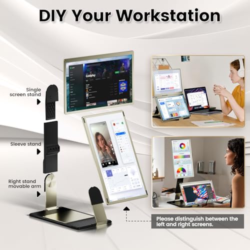 KEFEYA Laptop Screen Extender, 15.6" Portable Monitor for Laptop with 120% sRGB, FHD IPS & USB to HDMI Hub & 235° Rotation, Triple Monitor Extender Plug & Play Fits for All Laptops (Mac/Win/Android) - Image 4