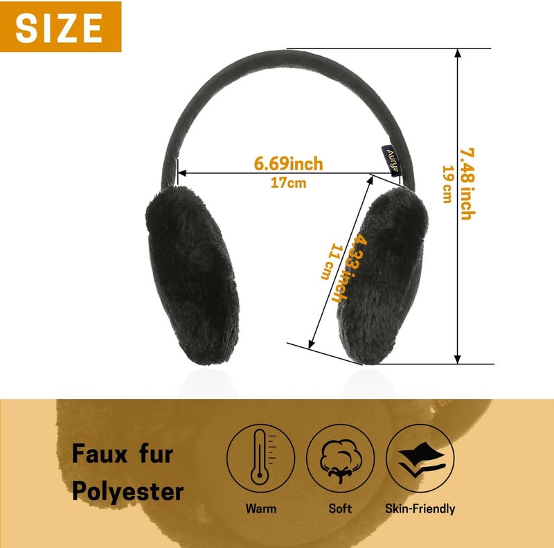 Aurya Kids Classic Ear Warmers/Earmuffs-Winter Faux Fur Warm Ear Muffs for Boys and Girls - Image 3