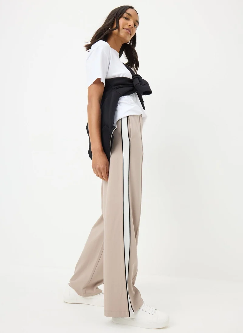 Matalan Taupe Side Stripe Wide Leg Trousers