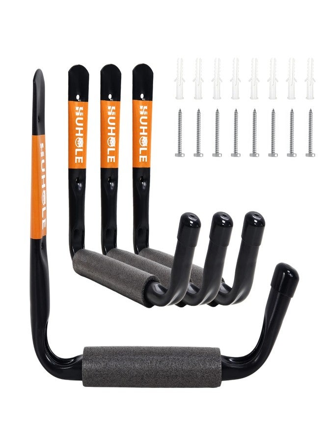 HUHOLE Ladder Hooks for Garage Wall, Wall Mount Ladder Brackets with 9.8" Jumbo Arm, Utility Hooks for Bike, Folding Chair, Bulk Items - Image 1