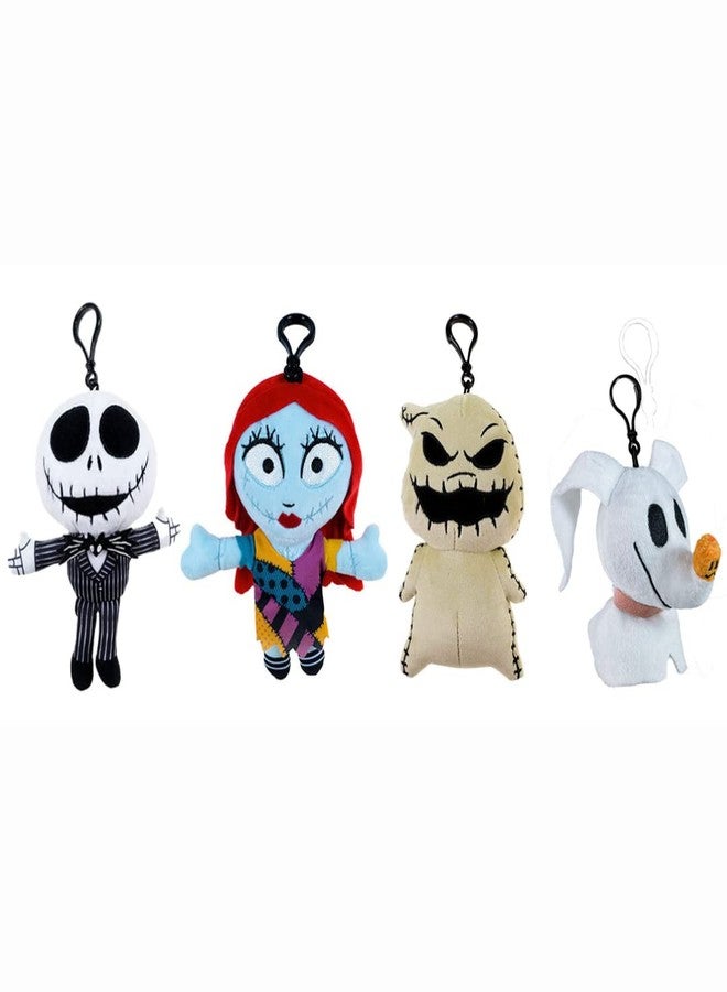 Wondapop Disney The Nighmare Before Christmas 6" Plush Clip Figures, Halloween Decoration Featuring Jack Skellington, Sally, Oogie and Zero, Pack of 4 - Image 1