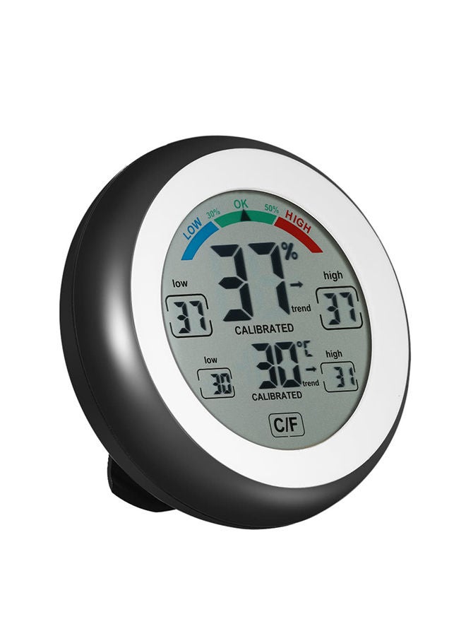 NIBEMINENT Digital Indoor Thermometer And Hygrometer Black/White/Grey 9x9x2.3centimeter  - Image 1