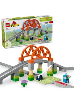 DUPLO Train Bridge and Tracks Expansion Set, Educational Learning Toy for 2 Plus Year Old Toddlers, Boys & Girls, Build-and-Rebuild Creative Set Develops Fine Motor Skills 10426 (42 pieces)