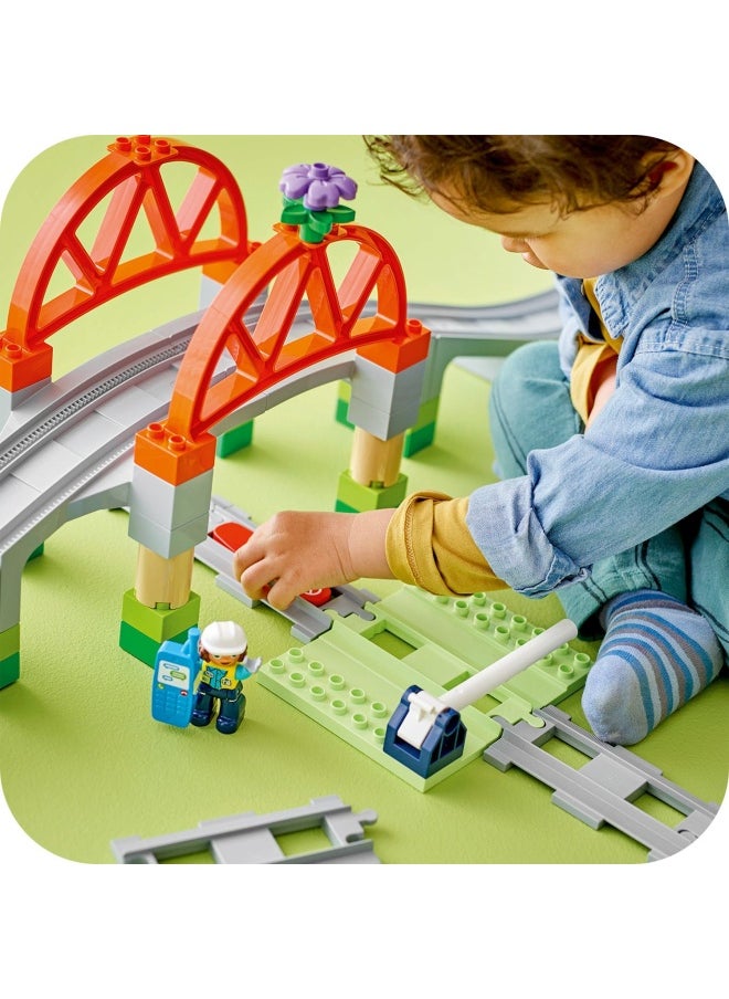LEGO - DUPLO Train Bridge and Tracks Expansion Set, Educational Learning Toy for 2 Plus Year Old Toddlers, Boys & Girls, Build-and-Rebuild Creative Set Develops Fine Motor Skills 10426 (42 pieces) - Image 1
