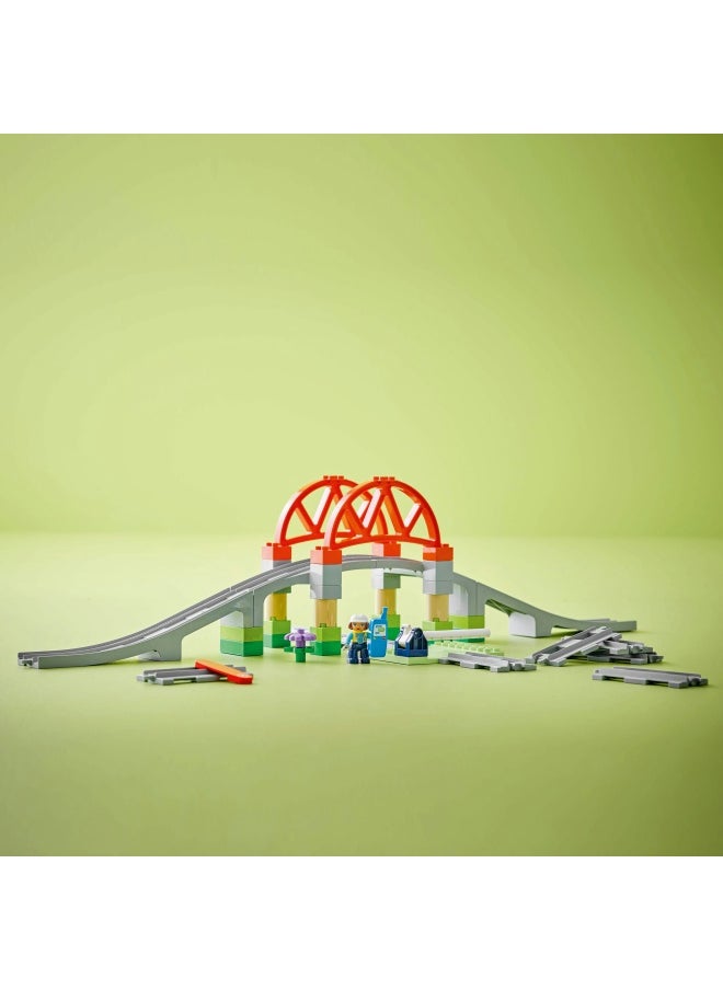 LEGO - DUPLO Train Bridge and Tracks Expansion Set, Educational Learning Toy for 2 Plus Year Old Toddlers, Boys & Girls, Build-and-Rebuild Creative Set Develops Fine Motor Skills 10426 (42 pieces) - Image 1