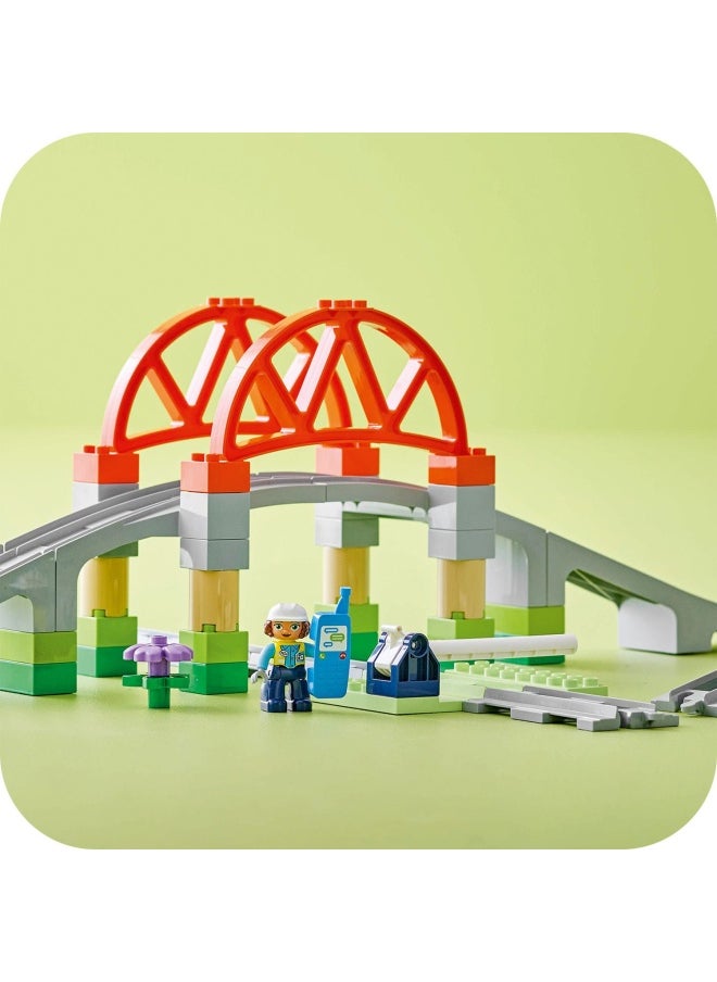 LEGO - DUPLO Train Bridge and Tracks Expansion Set, Educational Learning Toy for 2 Plus Year Old Toddlers, Boys & Girls, Build-and-Rebuild Creative Set Develops Fine Motor Skills 10426 (42 pieces) - Image 1