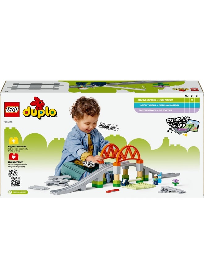 LEGO - DUPLO Train Bridge and Tracks Expansion Set, Educational Learning Toy for 2 Plus Year Old Toddlers, Boys & Girls, Build-and-Rebuild Creative Set Develops Fine Motor Skills 10426 (42 pieces) - Image 1
