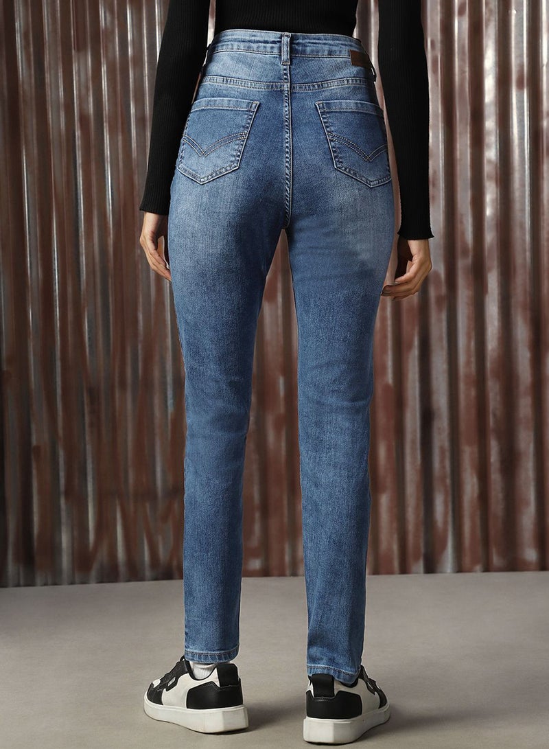 HIGH STAR Women Comfort Skinny Fit High-Rise Heavy Fade Stretchable Jeans - Image 3