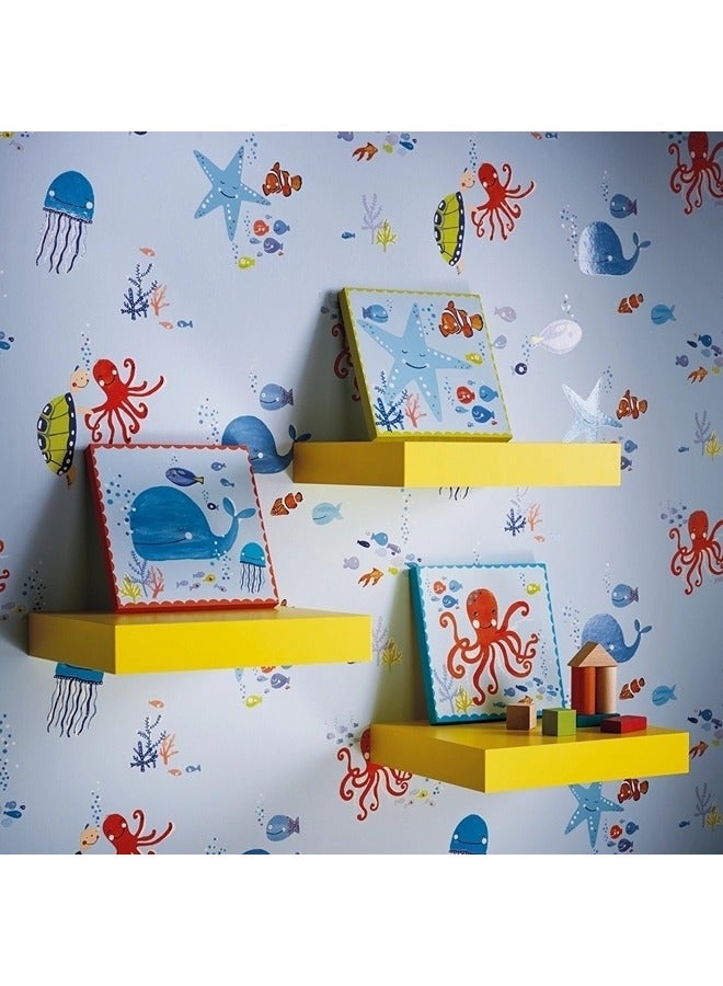 JAMEEL IMAGINE FUN - Under the Sea Wallpaper - Colorful Ocean Creatures Design - Kids Bedroom or Nursery Decor  - Image 3