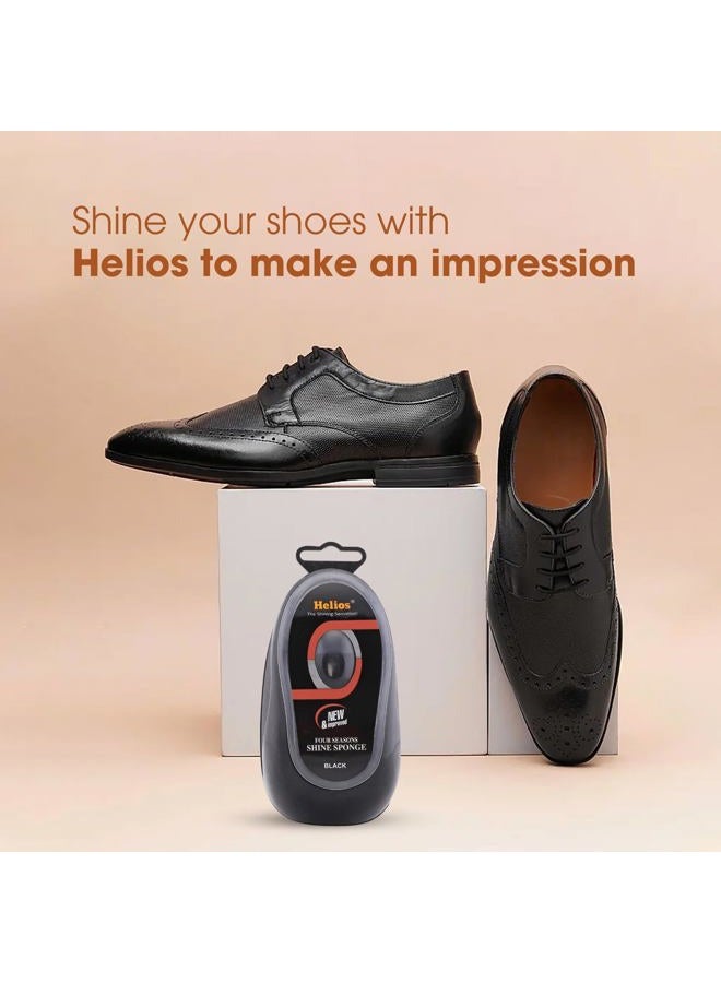 helios Shoe Shine Sponge Pack of 3 – Neutral, Black & Brown | Instant Leather Shoe Polish Sponge | Quick Shine No Mess | Travel Friendly Shoe Shiner for Formal & Casual Shoes - Image 4