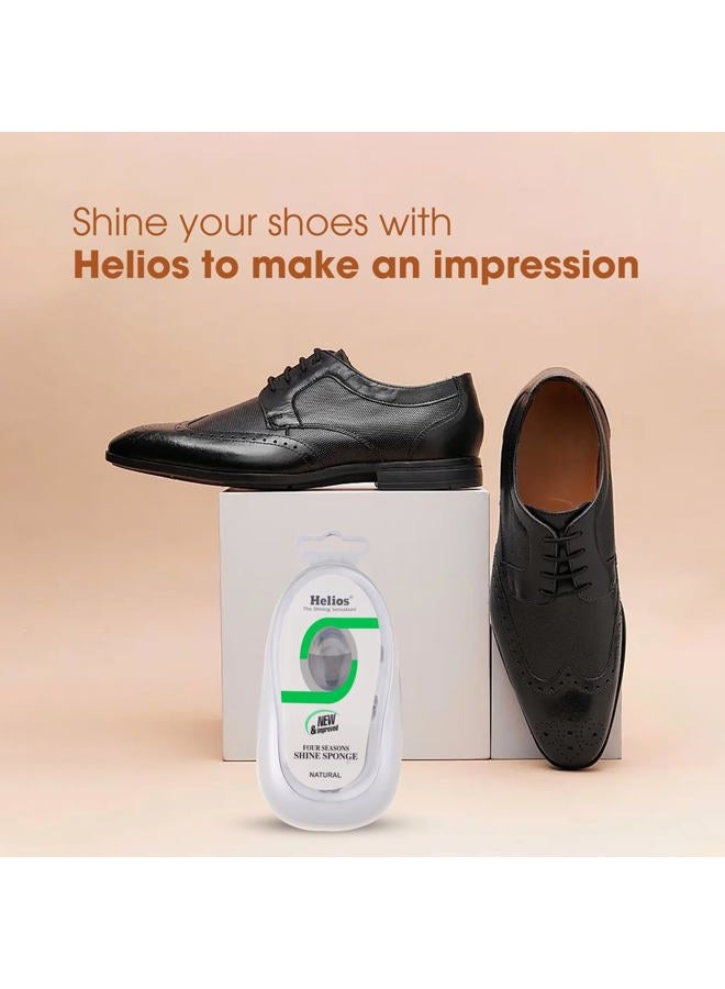 helios Shoe Shine Sponge Pack of 3 – Neutral, Black & Brown | Instant Leather Shoe Polish Sponge | Quick Shine No Mess | Travel Friendly Shoe Shiner for Formal & Casual Shoes - Image 5