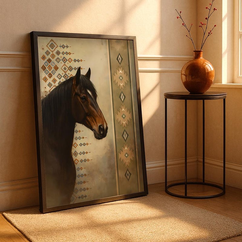 Marktna One canvas painting with a Sadu art design and a hollow frame, measuring (40×60) cm. - Image 3