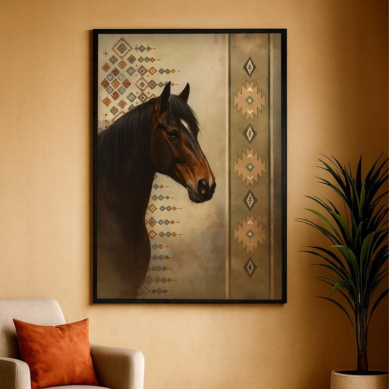 Marktna One canvas painting with a Sadu art design and a hollow frame, measuring (40×60) cm. - Image 2