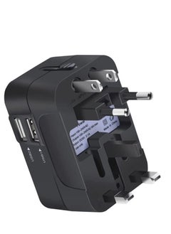 TYCOM Tycom Travel Adapter,Worldwide All in One Universal Power Plug Adapter with Dual USB Ports for USA EU UK AUS Cell Phone Laptop (HHT202 Black)  - Image 5