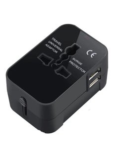 TYCOM Tycom Travel Adapter,Worldwide All in One Universal Power Plug Adapter with Dual USB Ports for USA EU UK AUS Cell Phone Laptop (HHT202 Black)  - Image 2