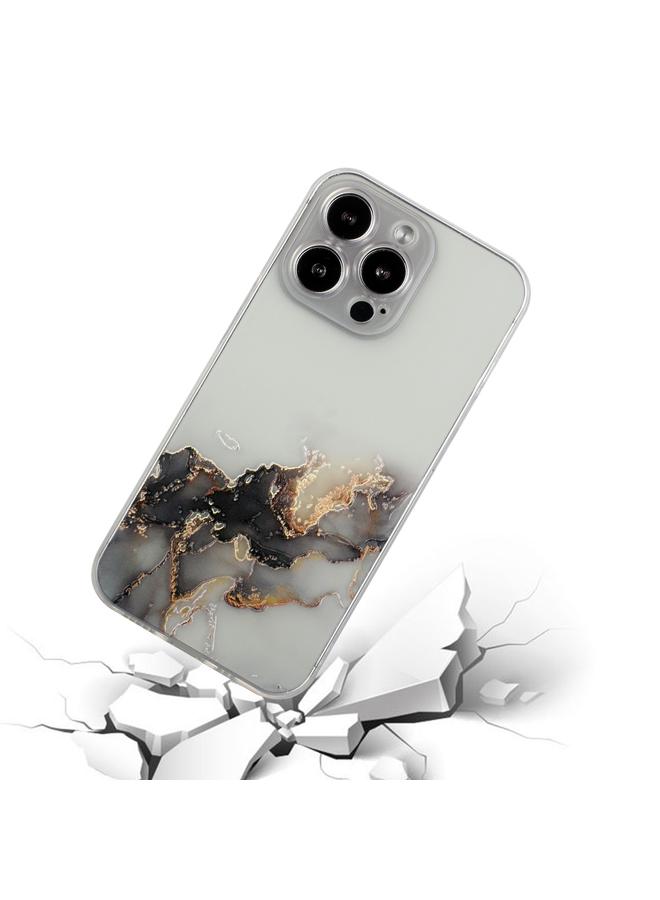 S-TOP Case For iPhone 14 Pro Hollow Marble Pattern TPU Straight Edge Fine Hole Protective Case - Image 3