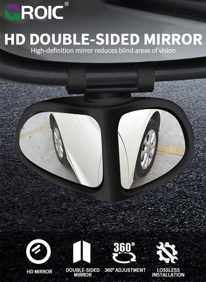 GROIC 2 Packs Blind Spot Mirror for Car, Blind spot Mirrors Parking aid Mirror for Cars, Paste in Type 360° Rotatable Wide Angle Convex Mirror,Universal Automotive Exterior Accessories  - Image 2
