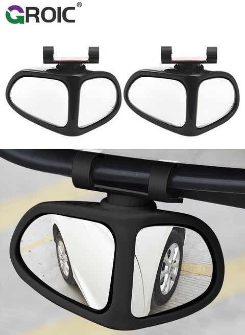 2 Packs Blind Spot Mirror for Car, Blind spot Mirrors Parking aid Mirror for Cars, Paste in Type 360° Rotatable Wide Angle Convex Mirror,Universal Automotive Exterior Accessories