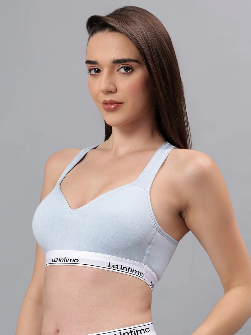 La Intimo Padded Active Sports Cross Back Bra