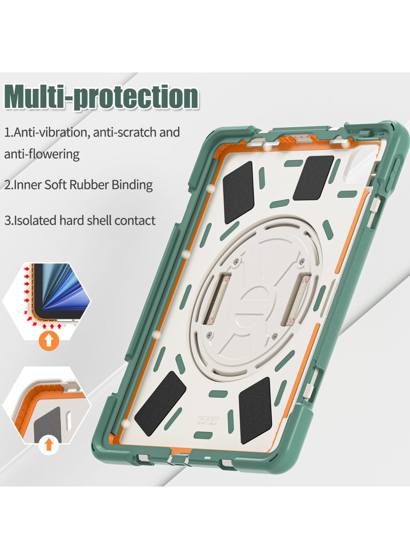 Rock Pow Case for iPad Air 11 inch(M3/M2) 2025/2024,iPad Air 5th 10.9 Inch (2022)/Air 4th 10.9 Inch (2020) and iPad Pro 11 inch (2022/2021/2020/2018) Upgraded Grade Heavy Duty Silicone with Pencil Holder 360 Degree Rotating Stand Handle Cover for Air 11inch/Pro 11inch(2022-2018)/Air 10.9inch - Image 5