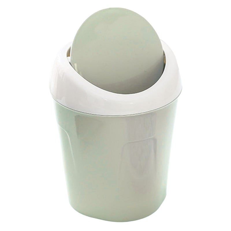 Desktop Trash Can Small Mini Plastic Table Garbage Bin with Swing Lid for Living Room Coffee Table S Green - Image 3