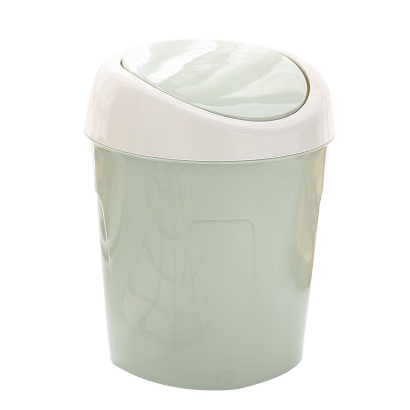 Desktop Trash Can Small Mini Plastic Table Garbage Bin with Swing Lid for Living Room Coffee Table S Green - Image 4