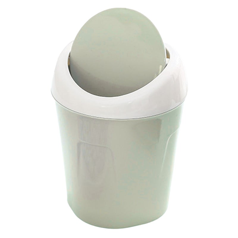 Desktop Trash Can Small Mini Plastic Table Garbage Bin with Swing Lid for Living Room Coffee Table S Green - Image 1