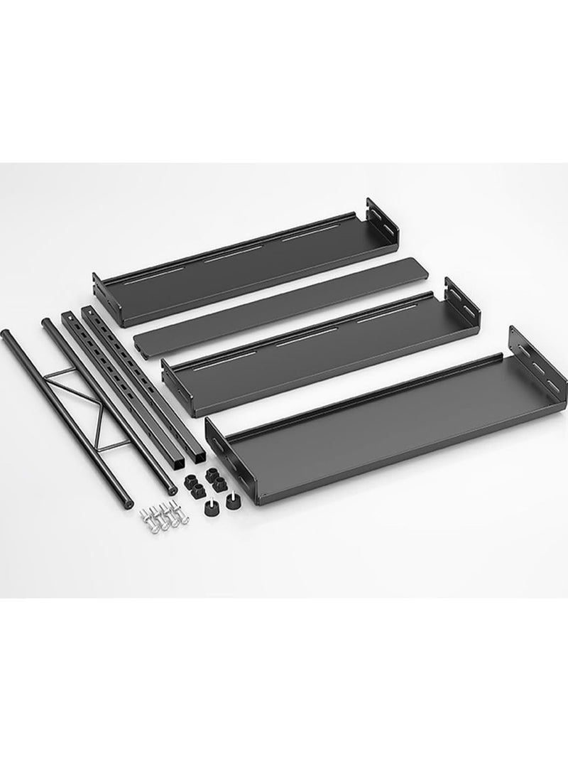 TYCOM Spice Rack Kitchen Shelf Organizer Countertop 3 Tier Large Standing Seasoning Rack for Storage Spice Kitchen Spice Organizer Spice Holder 3 Tier Adjustable Black.  - Image 4