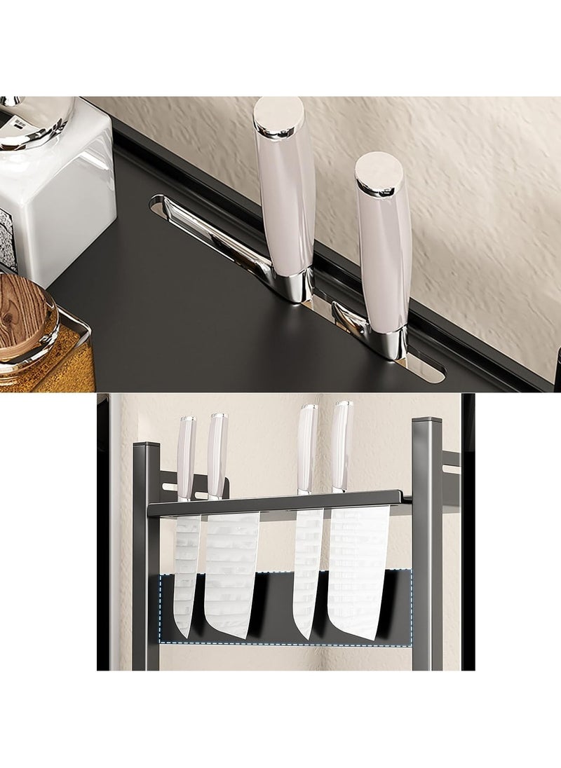 TYCOM Spice Rack Kitchen Shelf Organizer Countertop 3 Tier Large Standing Seasoning Rack for Storage Spice Kitchen Spice Organizer Spice Holder 3 Tier Adjustable Black.  - Image 5