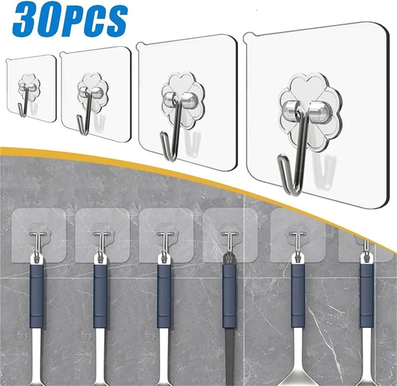 Self Adhesive Wall Hooks 10PCS Brushed Silver Strong No Drilling For Bathroom Kitchen Towel Coat - Image 3