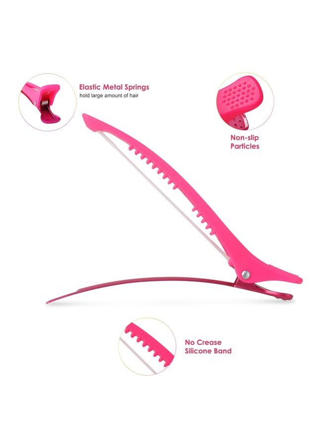 AIMIKE Neon Hair Clips, AIMIKE 6 Pcs Duck Billed Hair Roller Clips for Professional Hairstyling and Cutting - 4.3" Long - Image 3