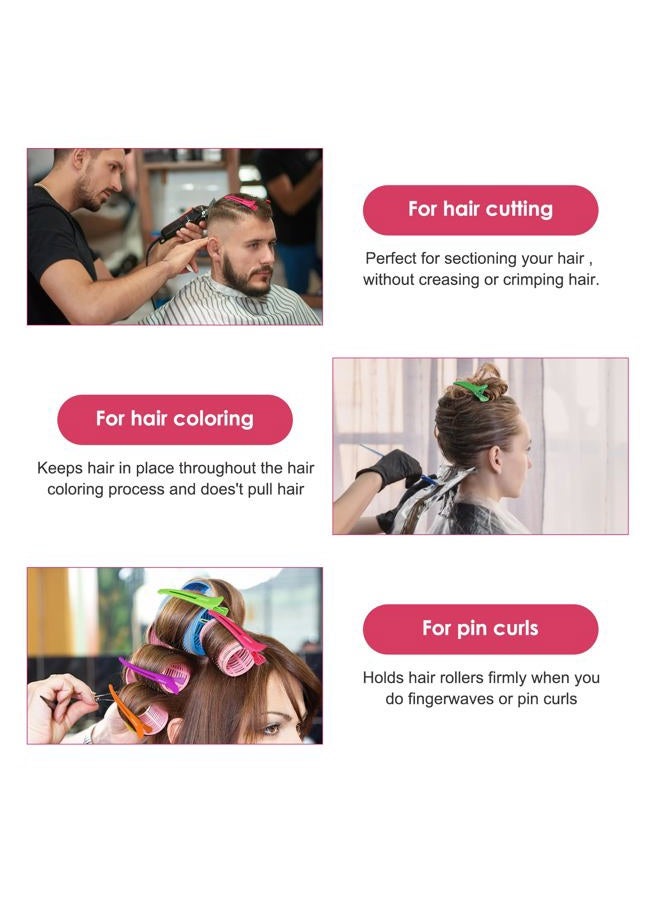 AIMIKE Neon Hair Clips, AIMIKE 6 Pcs Duck Billed Hair Roller Clips for Professional Hairstyling and Cutting - 4.3" Long - Image 4