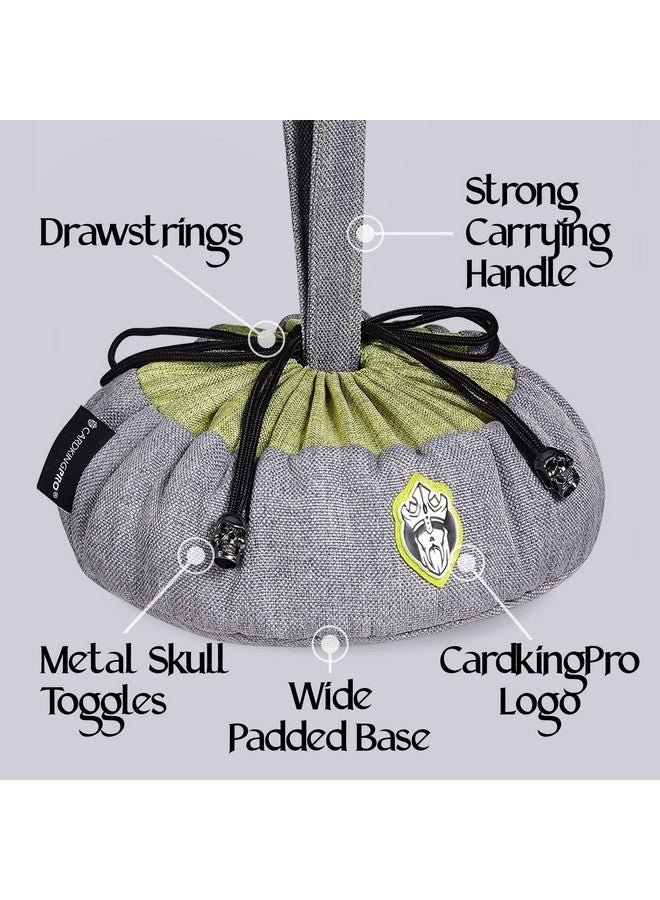 كاردكينج برو حقيبة نرد ضخمة بها 8 جيوب - رمادية/خضراء - سعة هائلة تتسع لأكثر من 500 نرد - رائعة لمحبي النرد - Image 4