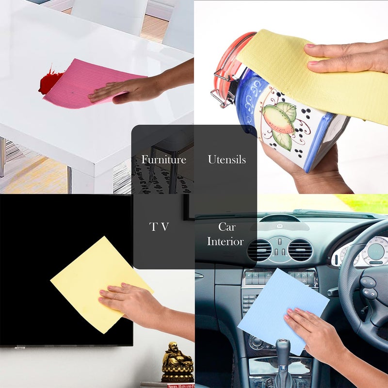 Kuber Industries Sponge Wipes | Washing Wipes Paper Towel | Reusable Sponge Cleaning Cloths for Kitchen | Sponge Wipe Cloths | 18x20 | 18 Piece Set | Multi - Image 5