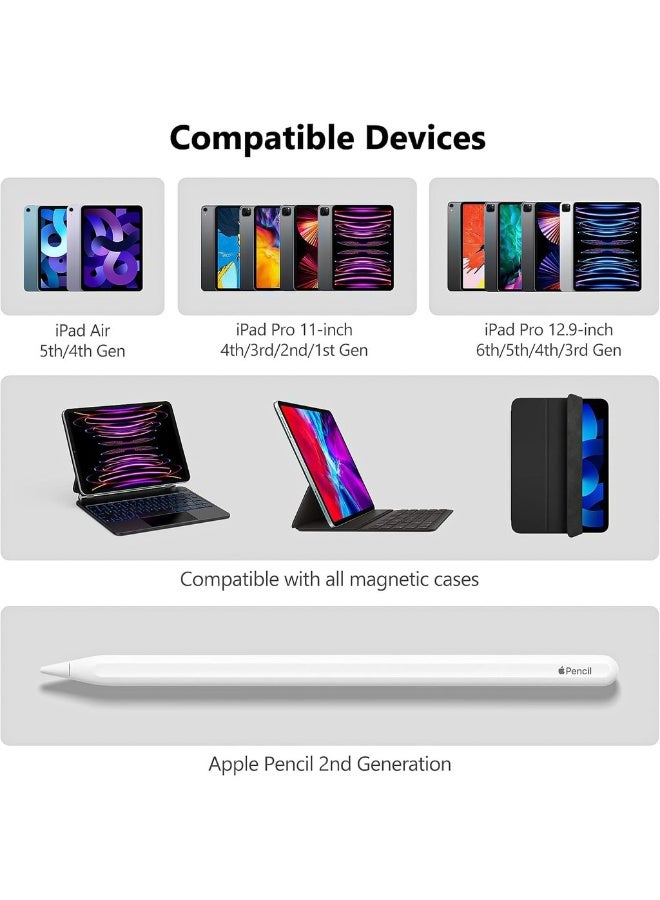 حافظة قلم رصاص لجهاز Apple Pencil الجيل الثاني متوافقة مع لوحة المفاتيح السحرية وغطاء لوحة المفاتيح الذكي مصممة لحافظة قلم Apple وحافظات مغناطيسية أخرى لجهاز Apple P - Image 3