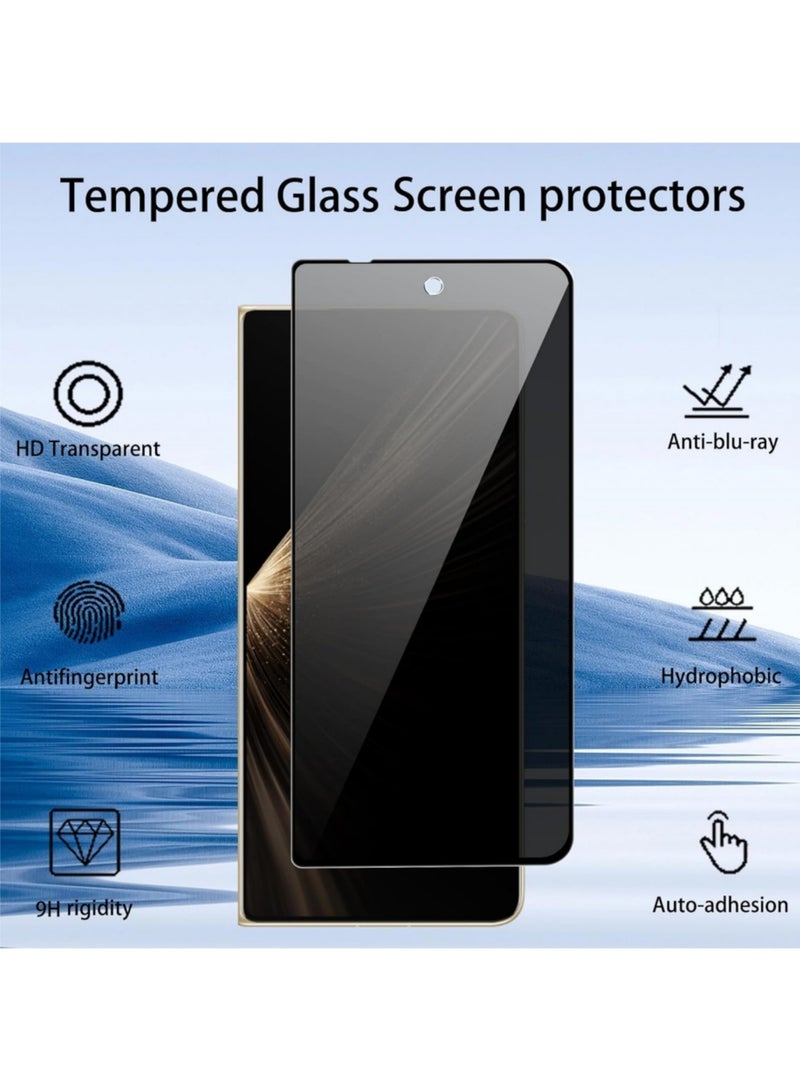 Aookay [2+2 Pack] Screen Protector Compatible with Honor Magic V5 5G, 2 Pack Anti-Spy Tempered Glass Film + 2 Pack Camera Lens Protector, Anti-Spy Scratch-Resistant Bubble-free Case-Friendly - Image 2