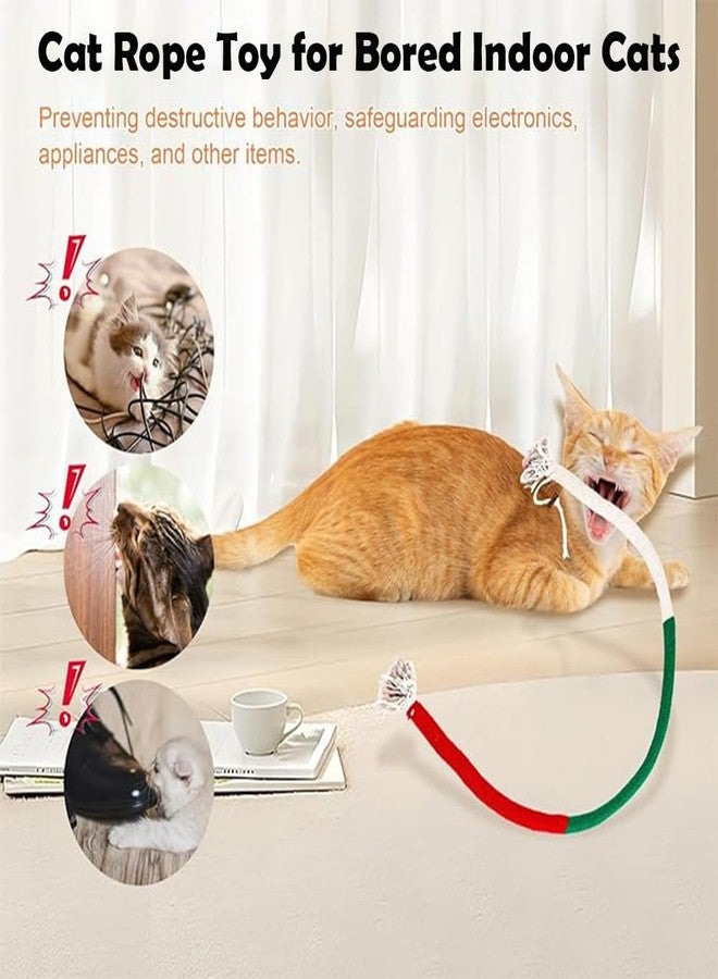SLAUNT SLATUNT 3 PCS Cotton Rope Cat Chew Toy Contains Natural Gall Fruit 27.5in Indoor Kitten Chew Rope Interactive Cat Toy Sturdy Chewing Ropes，Cats String Safe Teeth Cleaning Toy - Image 3