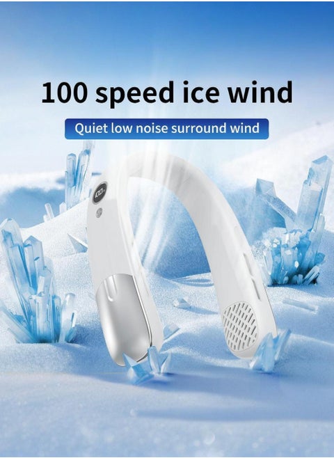 Portable Hand-free Neck Fan, Bladeless Portable Fans With Display Wind, Rechargeable Wearable Fan With 360° Airflow,Multiple Wind Speeds Freely Adjusted