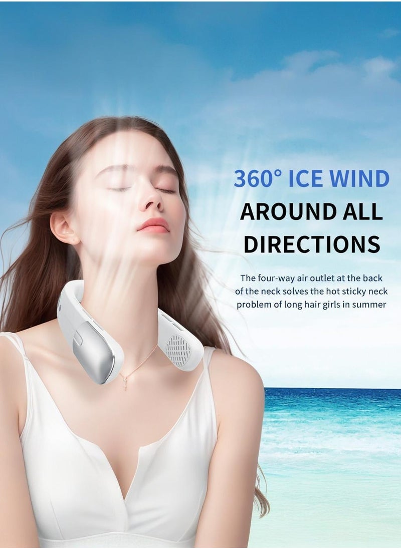 Laravel - Portable Hand-free Neck Fan, Bladeless Portable Fans With Display Wind, Rechargeable Wearable Fan With 360° Airflow,Multiple Wind Speeds Freely Adjusted - Image 1