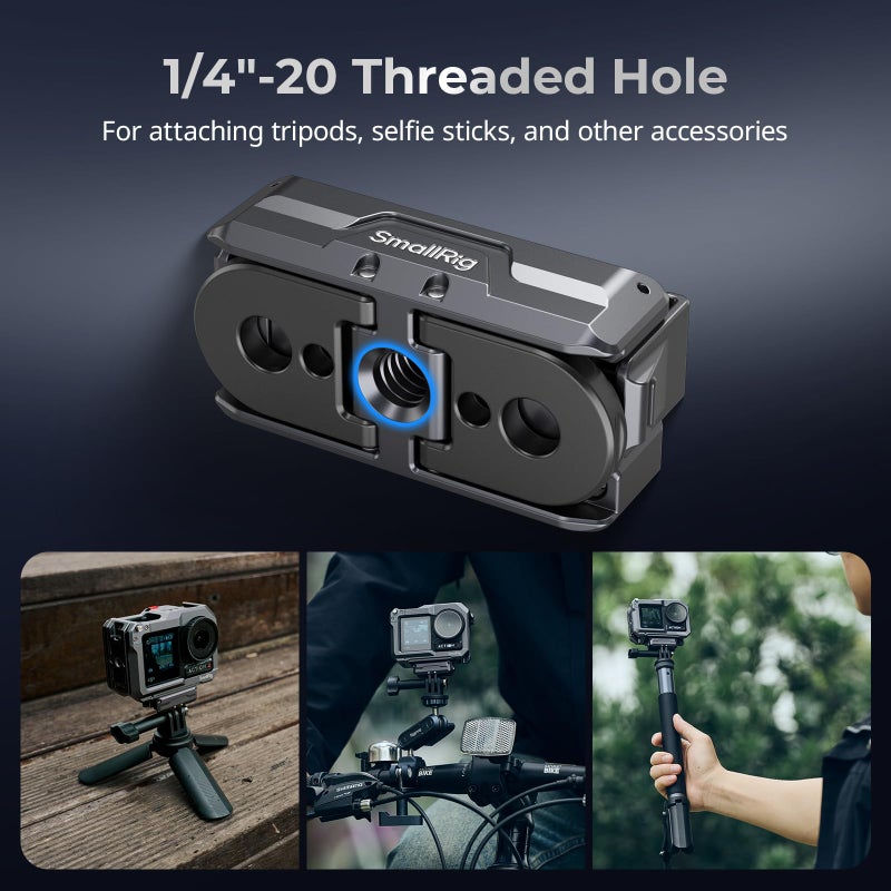 SMALLRIG محول تثبيت مغناطيسي SMALLRIG لجهاز DJI OSMO 360 / Action 5/4 / 3 - قاعدة ألومنيوم سريعة الإطلاق مع خيط 1/4" وموصل قابل للطي للحوامل، عصي السيلفي، ملحقات الفلوغينغ - 3662B - Image 4