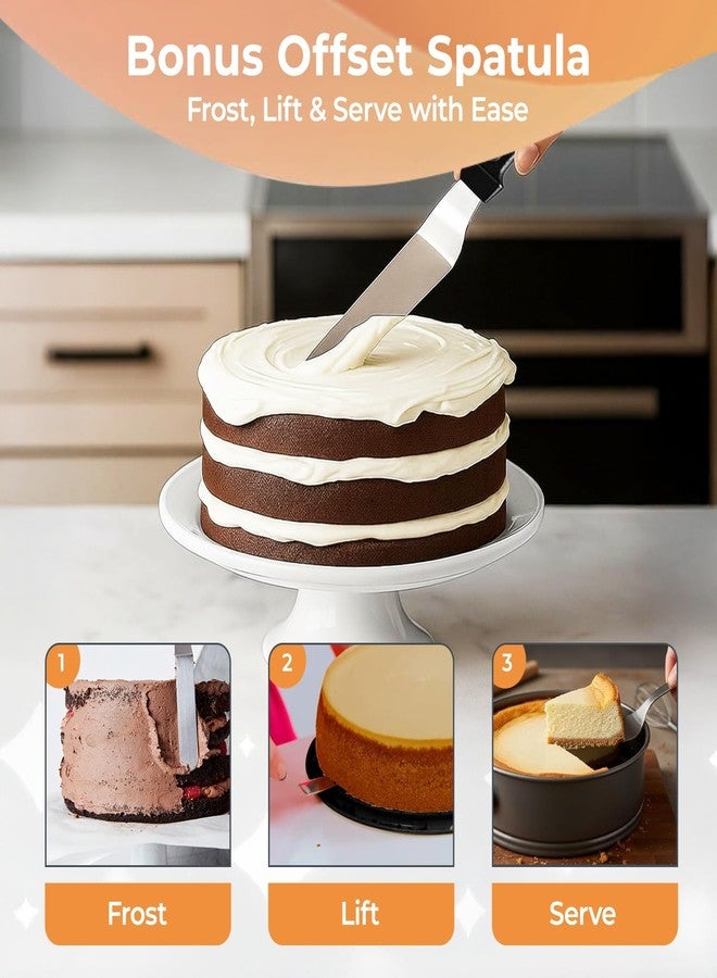 RFAQK 9 Inch Springform Pan Nonstick Leakproof - Spring Form Pan for Cheesecake with Removable Bottom, Include Spatula & 50pcs Parchment Paper, Recipe E-Book - Ideal for Baking Cakes, Pizzas, & More! - Image 5
