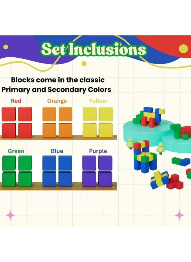 Home Smart Home Smart Sticky Cubes 150Pcs Sticky Cube Set for Girls and Boys in 6 Primary and Secondary Colors Great for endless crafting possibilities perfect for gifting.  - Image 2