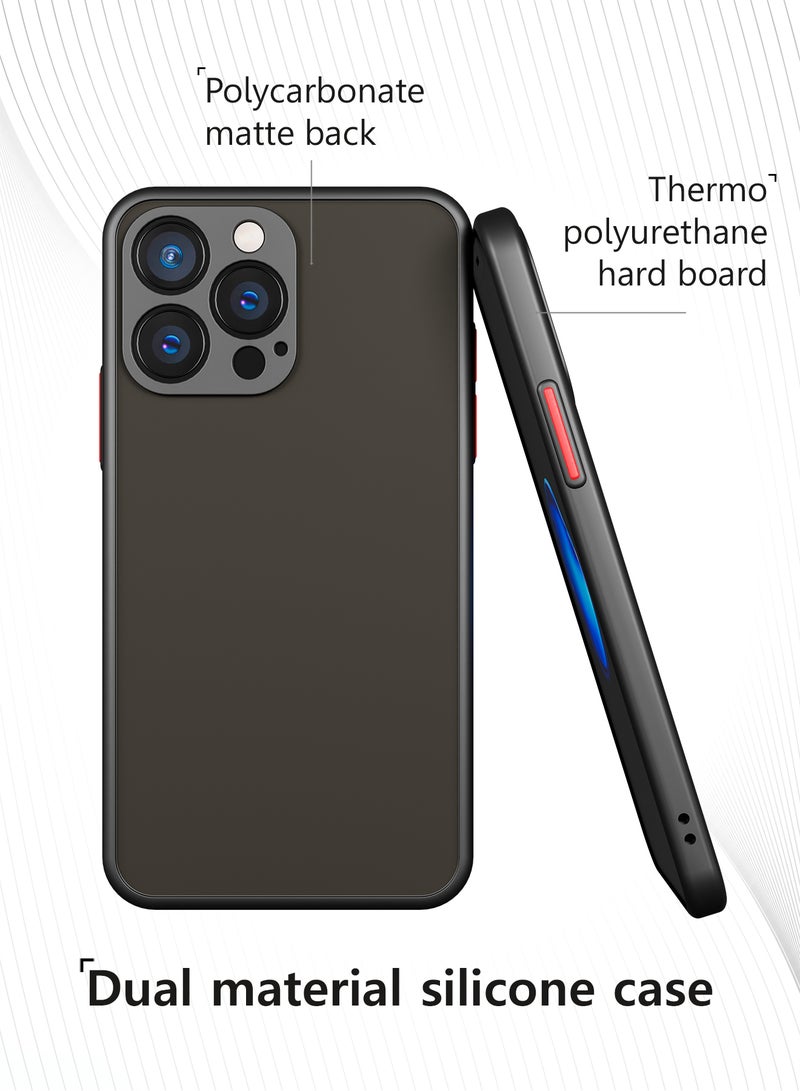 MOBILIUS Matte Case Designed for iPhone 13 Pro Max, Military-Grade Drop Protection, Scratch Resistant, Frosted Translucent Back Phone Cover, Black - Image 4