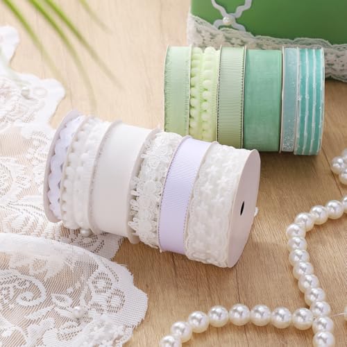 LaRibbons White Ribbons for Crafts 6 Rolls 27.5 Yards TTL Thin Ribbon for Sewing Wedding Gift Wrapping Home Decor - Image 5