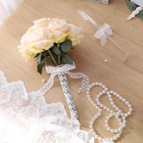 LaRibbons White Ribbons for Crafts 6 Rolls 27.5 Yards TTL Thin Ribbon for Sewing Wedding Gift Wrapping Home Decor - Image 3