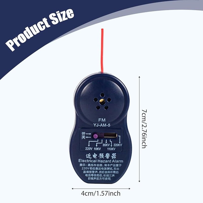 Hard Hat Electrical Hazard Alarm with 5 Gears for Maintenance Workers Builders Safety Tool - Image 3