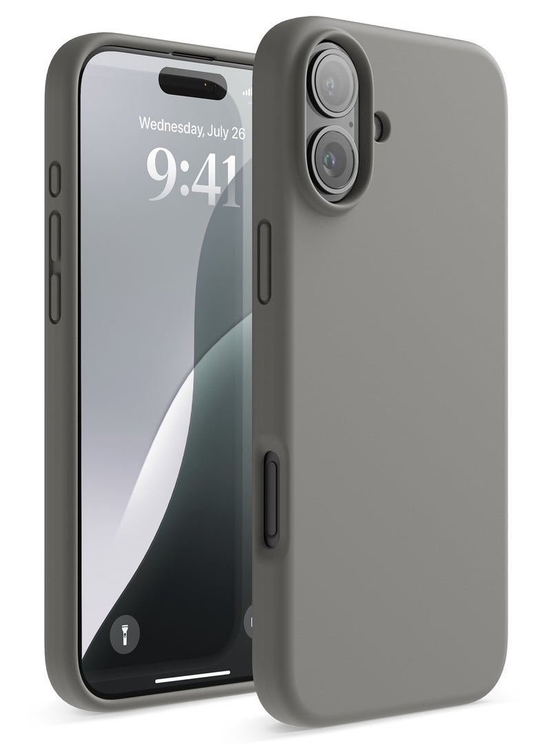 Elago Liquid Silicone for iPhone 16 Plus Case Cover Full Body Protection, Shockproof, Slim, Anti-Scratch Soft Microfiber Lining - Medium Gray - Image 1