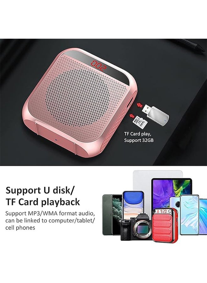 HAVEN Portable Rechargeable Voice Amplifier with Wired Microphone Headset, Loudspeaker for Teachers, Tour Guides, Coaches, Metting, Yoga, Fitness - Rose Gold - Image 3